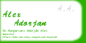alex adorjan business card